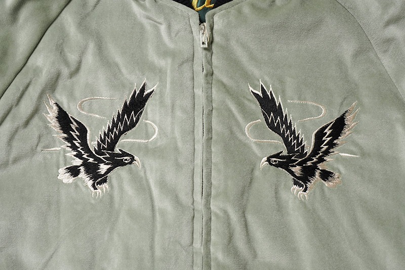 TAILOR TOYO �ơ��顼���� ��������� Mid 1950s Style Velveteen Souvenir Jacket  ��BLACK EAGLE�� �� ��JAPAN MAP��  TT15544-141