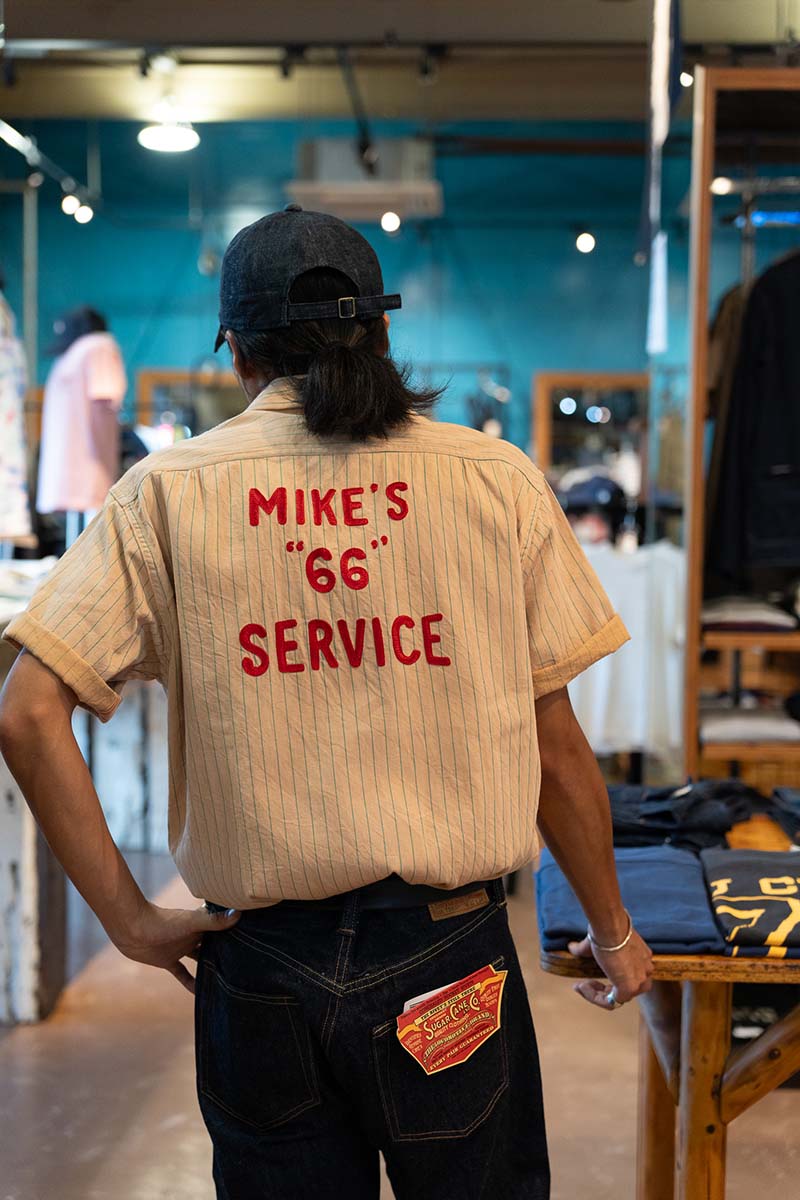 SUGAR CANE ���奬�������� Ⱦµ����� ��COKE STRIPE WORK SHIRT with CHAIN EMBROIDERED�� SC39528