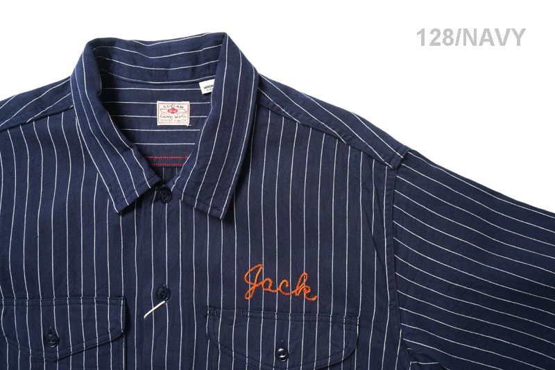SUGAR CANE ���奬�������� Ⱦµ����� ��COKE STRIPE WORK SHIRT with CHAIN EMBROIDERED�� SC39528