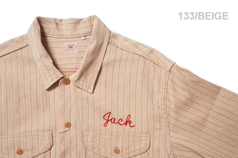 SUGAR CANE ���奬�������� Ⱦµ����� ��COKE STRIPE WORK SHIRT with CHAIN EMBROIDERED�� SC39528