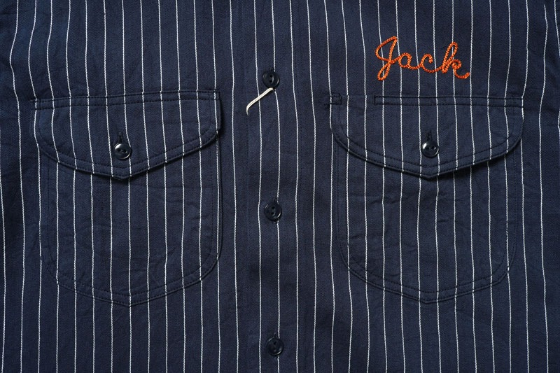 SUGAR CANE ���奬�������� Ⱦµ����� ��COKE STRIPE WORK SHIRT with CHAIN EMBROIDERED�� SC39528