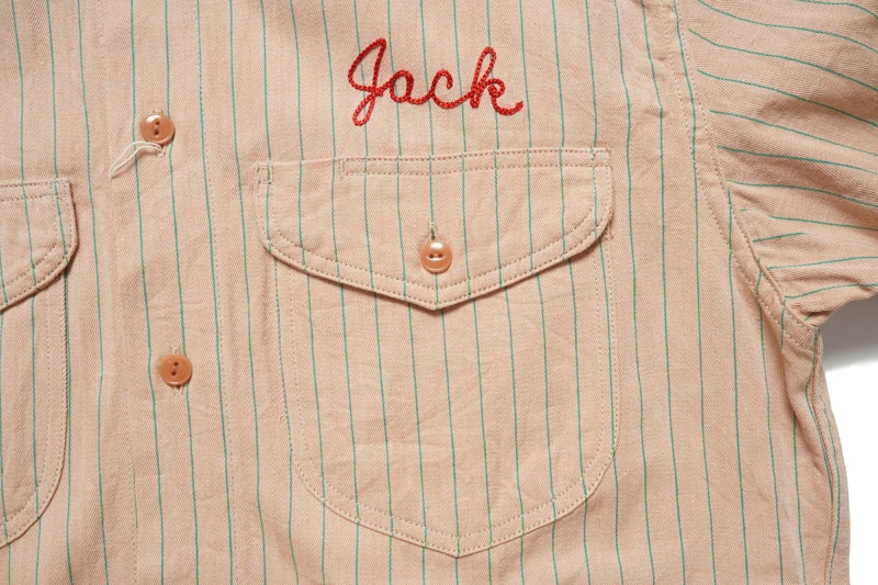 SUGAR CANE ���奬�������� Ⱦµ����� ��COKE STRIPE WORK SHIRT with CHAIN EMBROIDERED�� SC39528