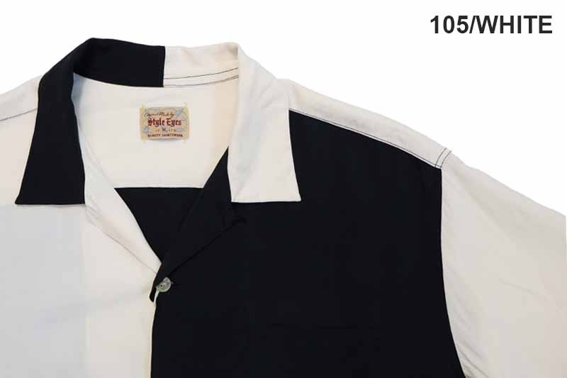 STYLE EYES �������륢���� Ⱦµ ����� ��DUO TONE��S/S RAYON BOWLING SHIRT SE38370