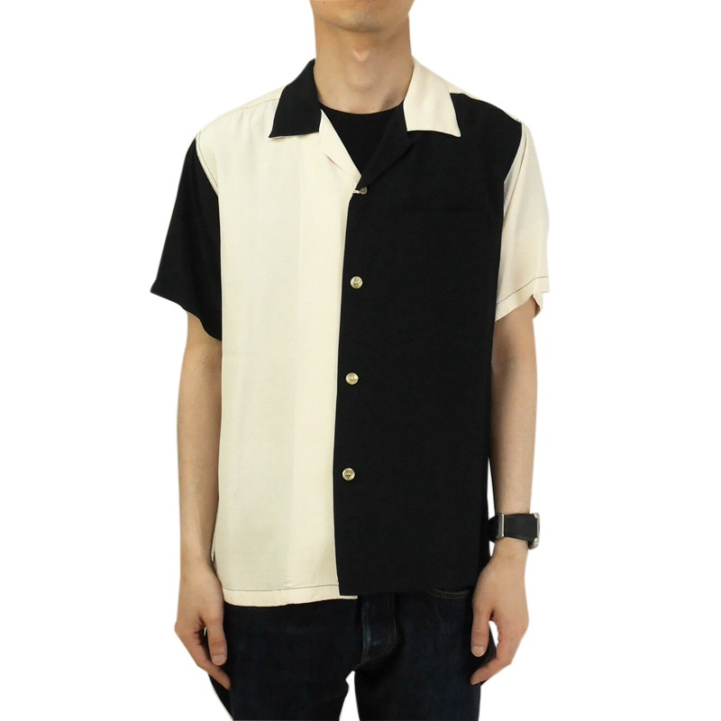 STYLE EYES �������륢���� Ⱦµ ����� ��DUO TONE��S/S RAYON BOWLING SHIRT SE38370