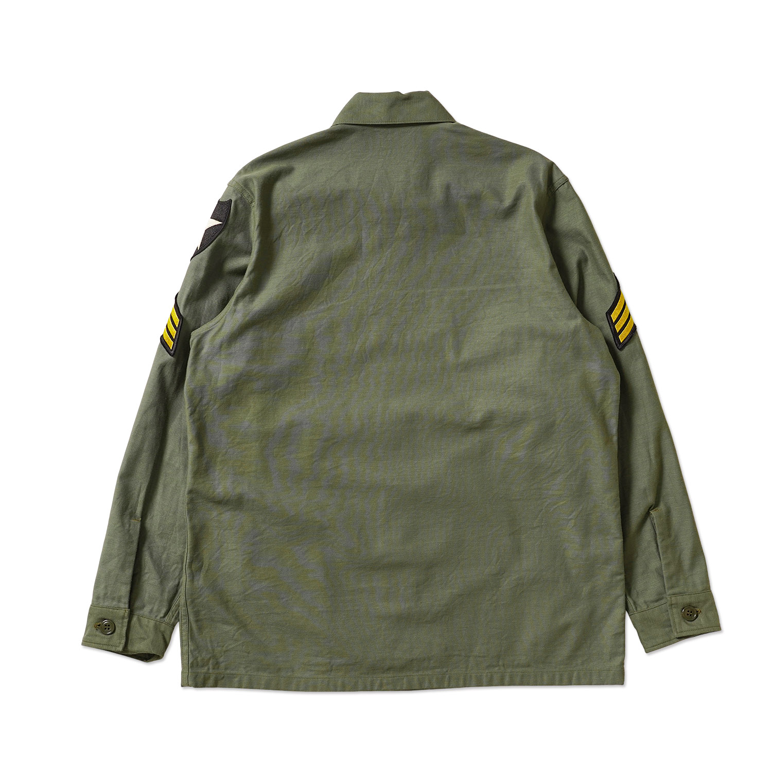 BUZZ RICKSON'S �Х��ꥯ���� ���㥱�å�  SHIRT MAN'S COTTON SATEEN OLIVE GREEN SHADE107  "DEMILITARIZED ZONE" BR29586