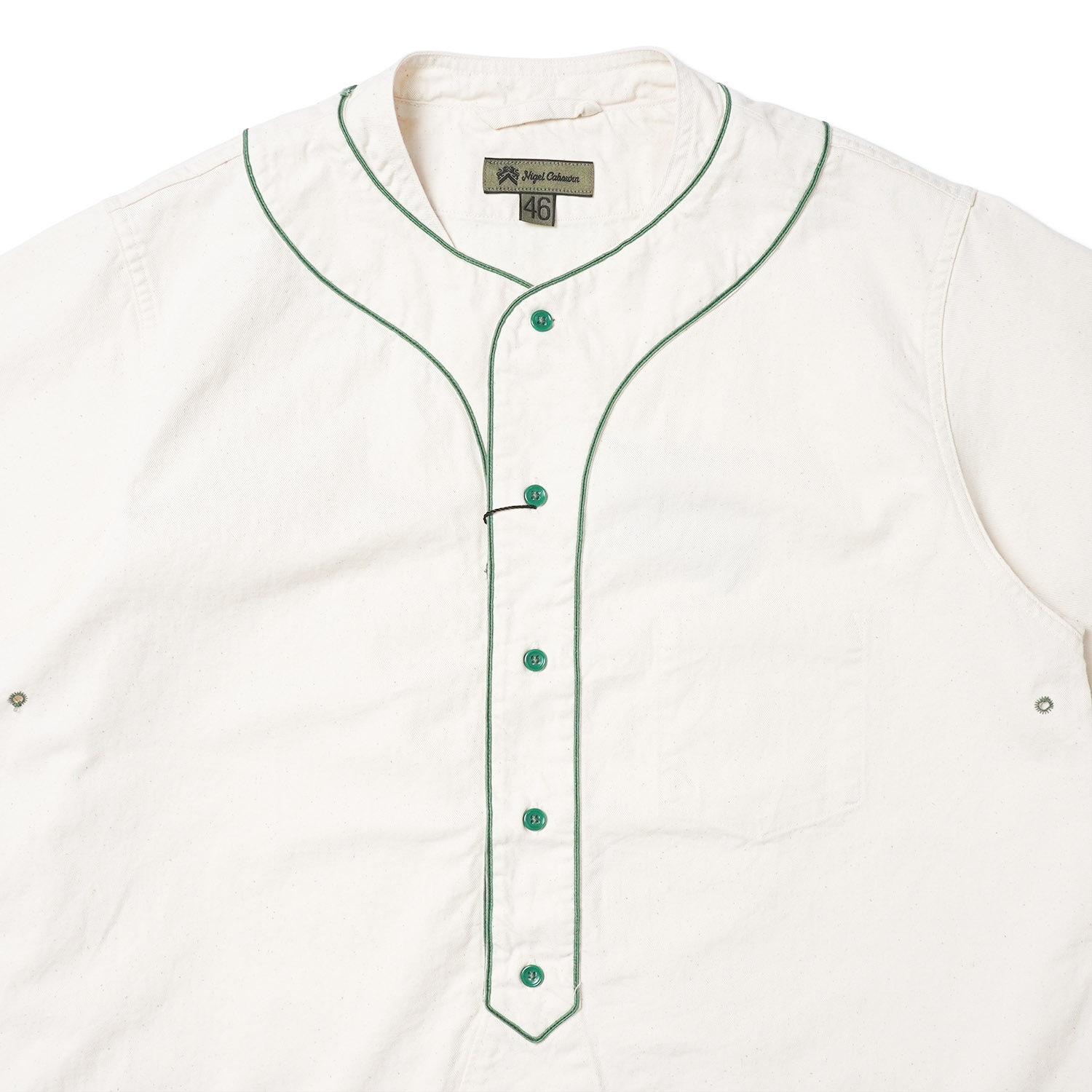 Nigel Cabourn �ʥ������륱���ܥ� Ⱦµ�١����ܡ��륷��� "BASEBALL SHIRT S/S - COTTON TWILL" 80520011002