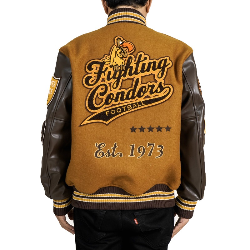 Whitesville �ۥ磻�ĥӥ롡����ɥ��㥱�åȡ�30oz. WOOL MELTON AWARD JACKET ��FIGHTING CONDORS�� (GOLD)  WV15603-156