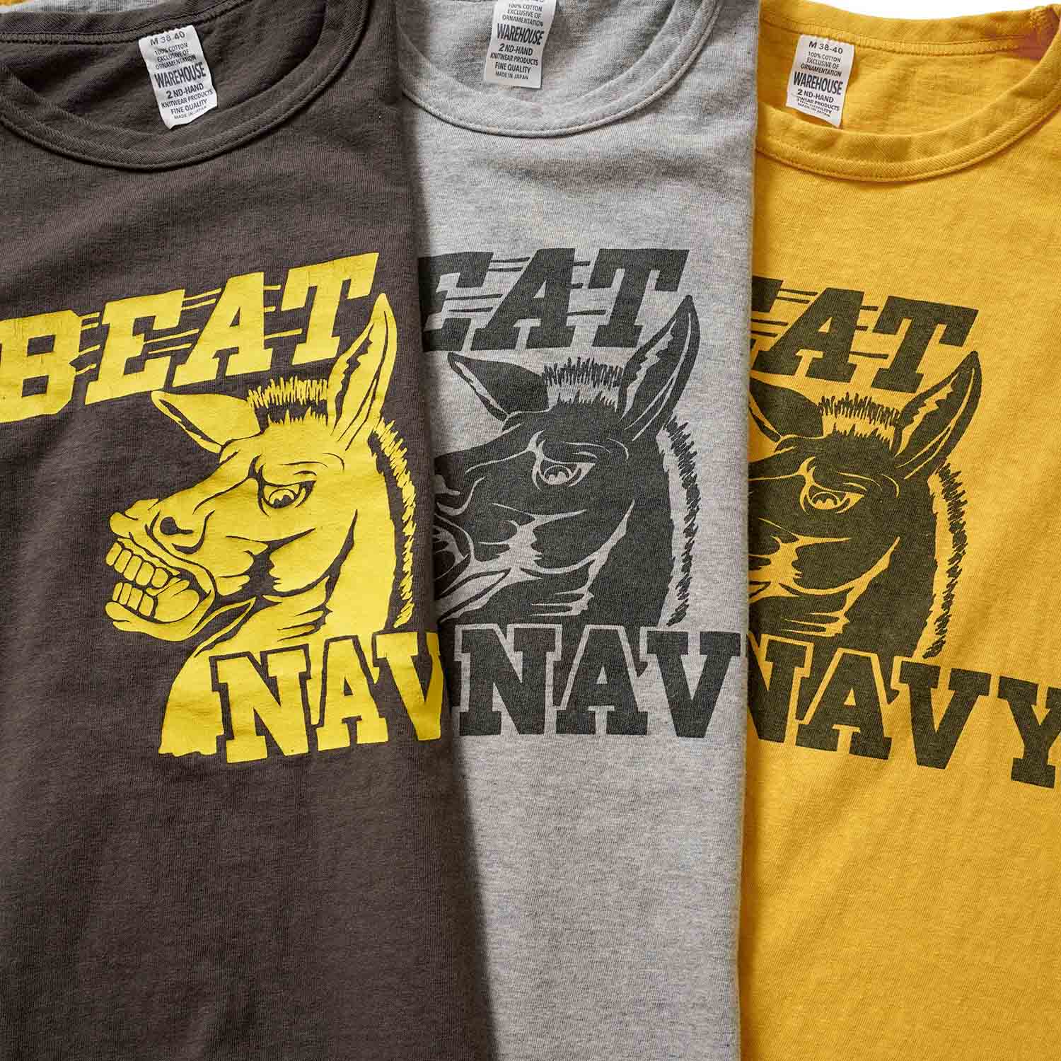 WAREHOUSE �������ϥ��� Ⱦµ T����� Lot 4064 "BEAT NAVY"  4064-BEAT(26SS)