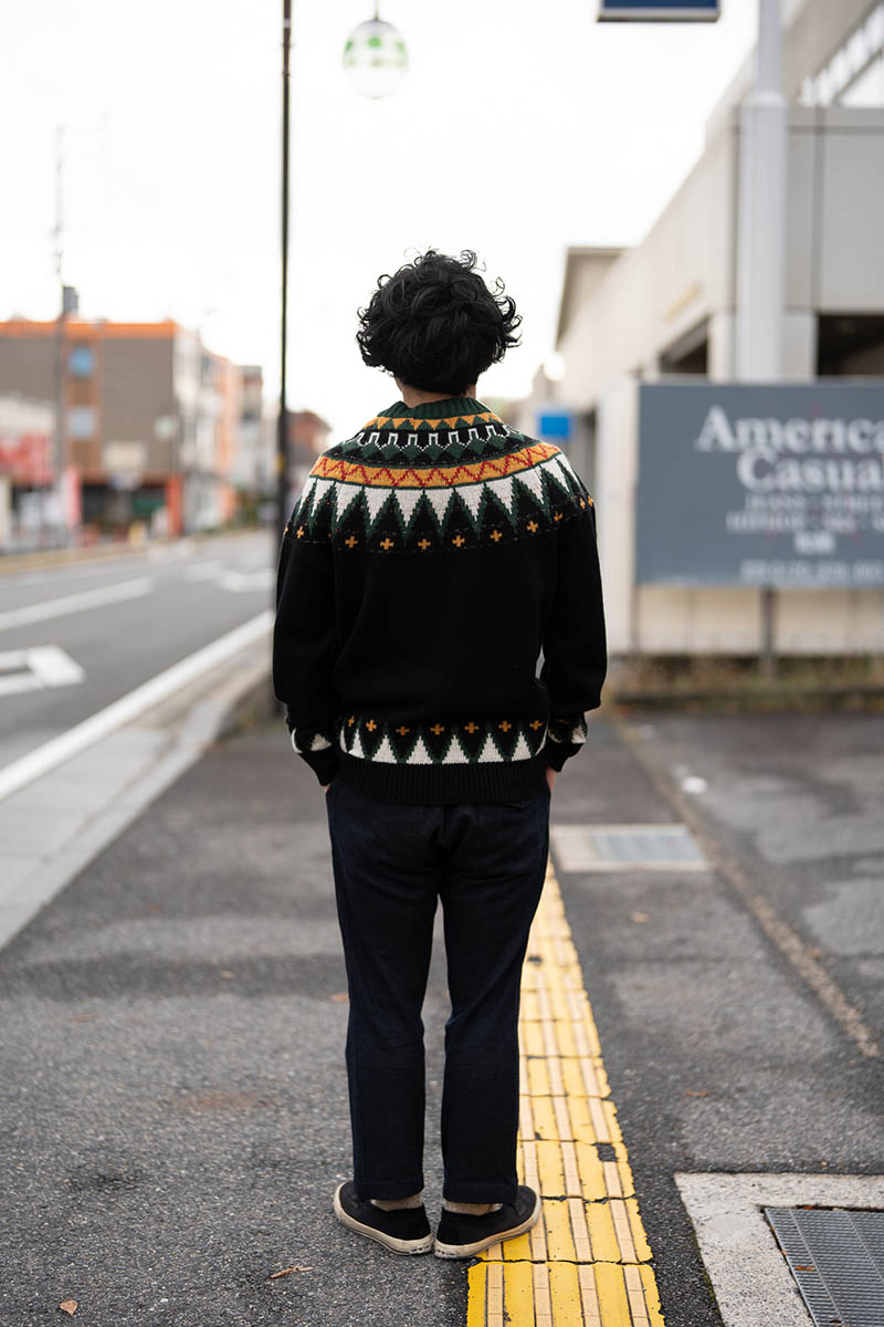 STEVENSON OVERALL Co.  ���ƥ����֥󥽥󥪡��С������� �˥å�  �������� "Geometric Alpine Sweater" GAS