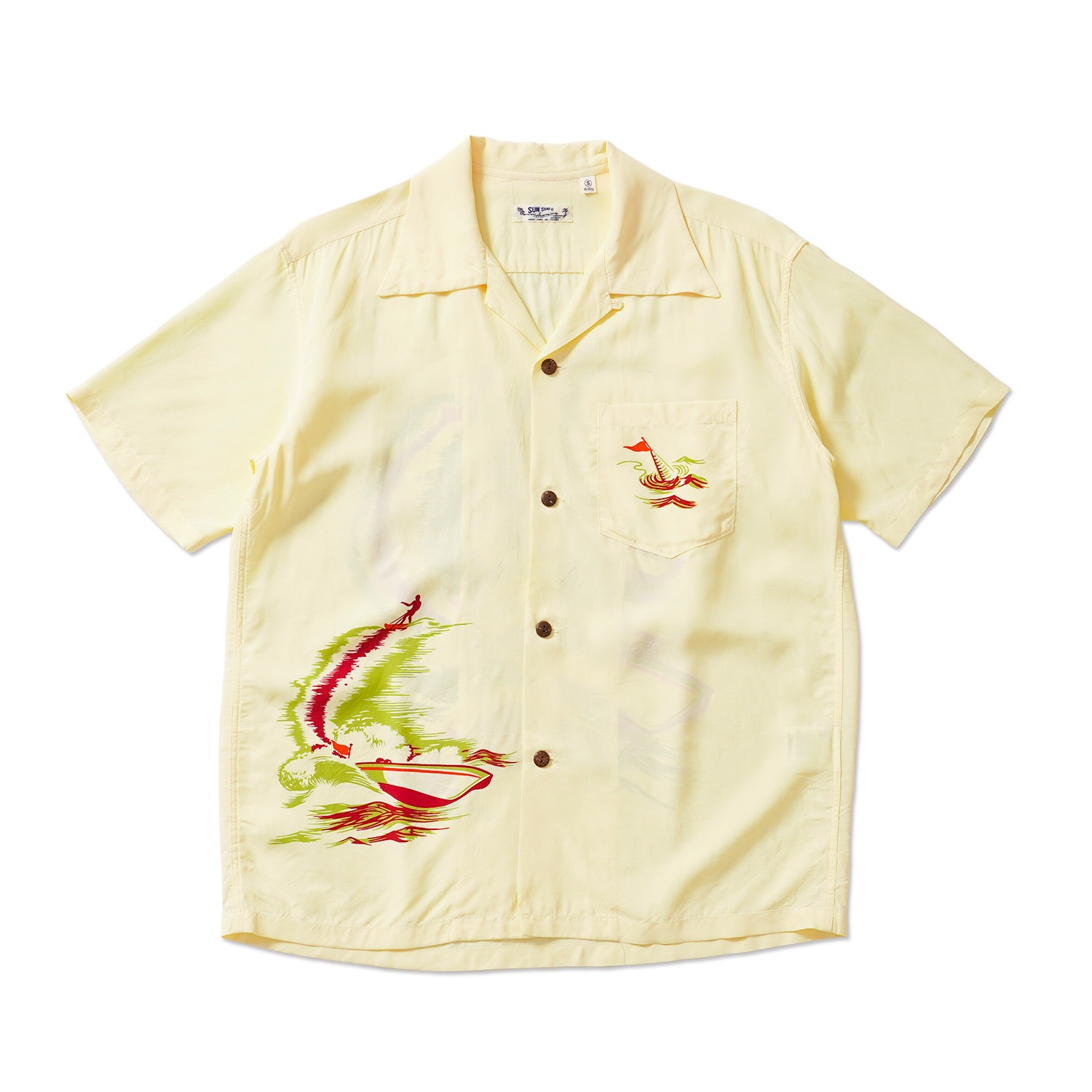 SUN SURF ���󥵡��� Ⱦµ �����ϥ���� RAYON HAWAIIAN SHIRT ��WATER SKIING��  SS39630
