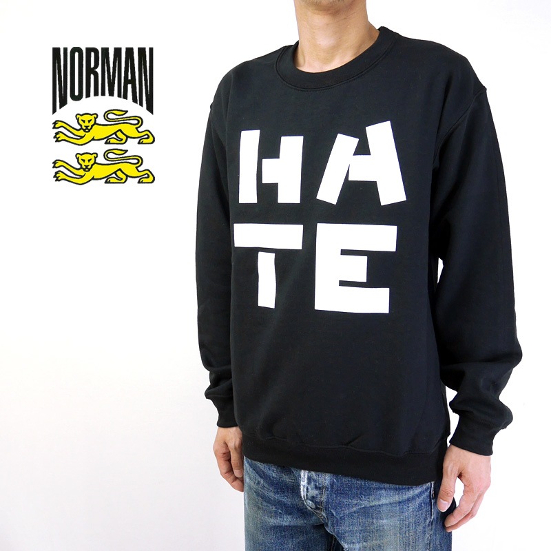 NORMAN �Υ�ޥ� �������å� Logo Print Crew Neck Sweat "HATE" NOR-0034