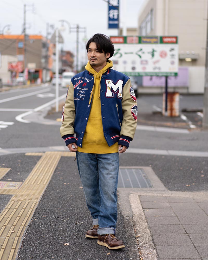 Whitesville �ۥ磻�ĥӥ� ����ɥ��㥱�å� 30oz. WOOL MELTON AWARD JACKET ��MAVERICKS�� (ROYAL)  WV15166-126