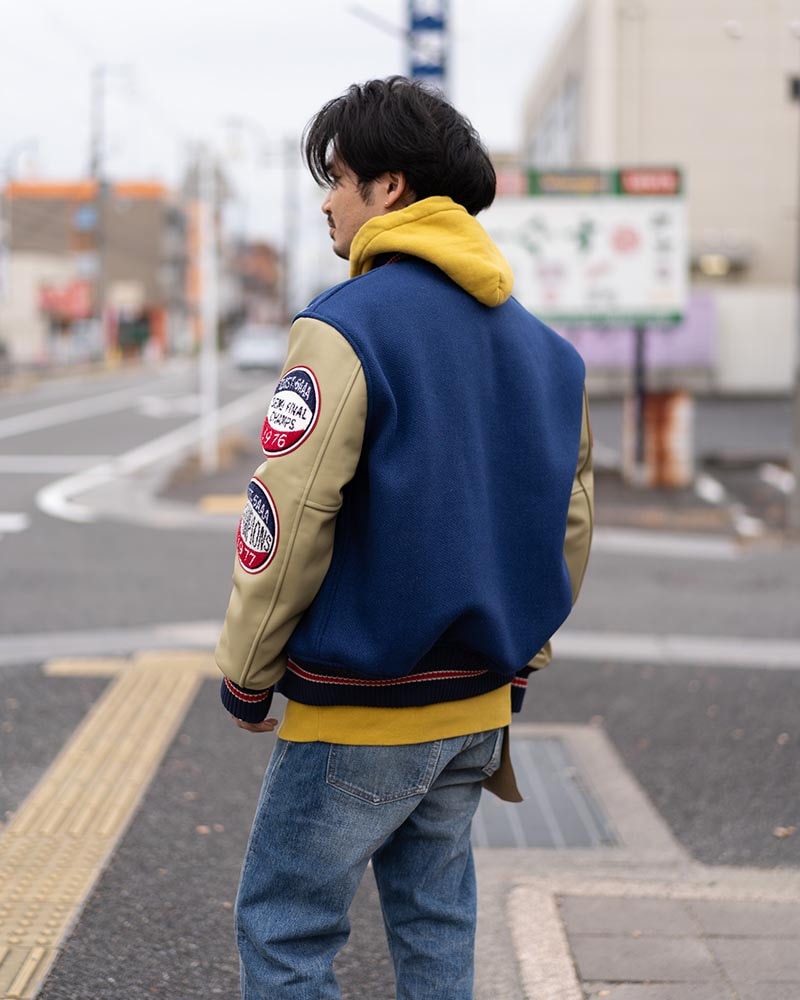 Whitesville �ۥ磻�ĥӥ� ����ɥ��㥱�å� 30oz. WOOL MELTON AWARD JACKET ��MAVERICKS�� (ROYAL)  WV15166-126