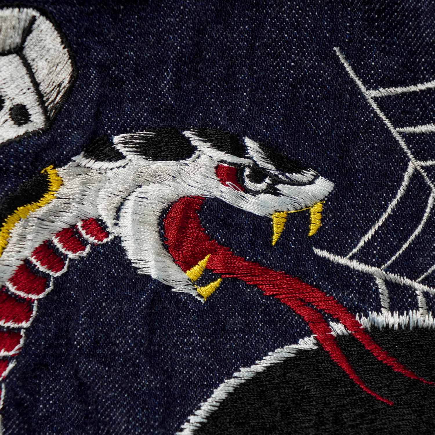 FULLCOUNT �ե륫����� FULLCOUNT��Ħ����  �ǥ˥� ���㥱�å�  ��CLASSIC TATTOO EMBROIDERY TYPE 2nd DENIM JACKET 13.7oz��  ONE WASH  2102E