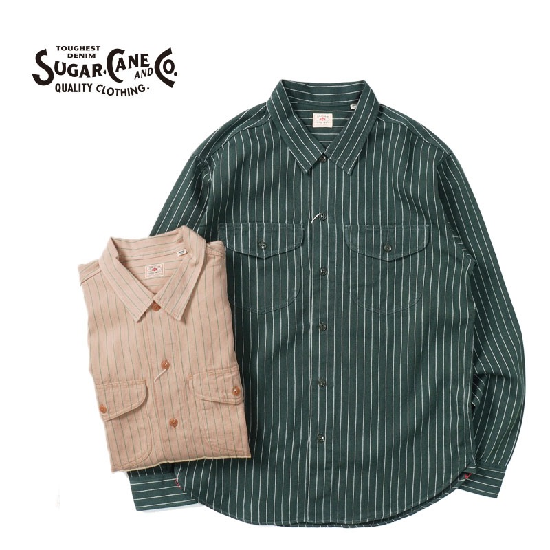 SUGAR CANE ���奬�������� Ĺµ ����� "COKE STRIPE WORK SHIRT (LONG SLEEVE)" SC28652