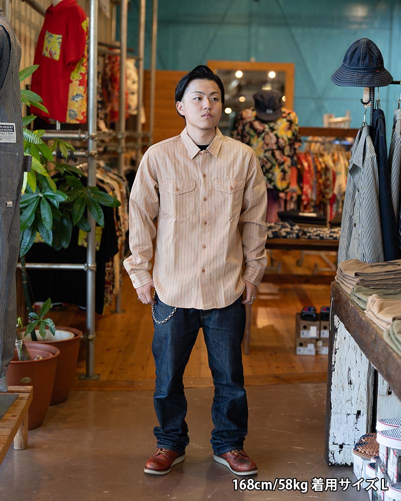 SUGAR CANE ���奬�������� Ĺµ ����� "COKE STRIPE WORK SHIRT (LONG SLEEVE)" SC28652