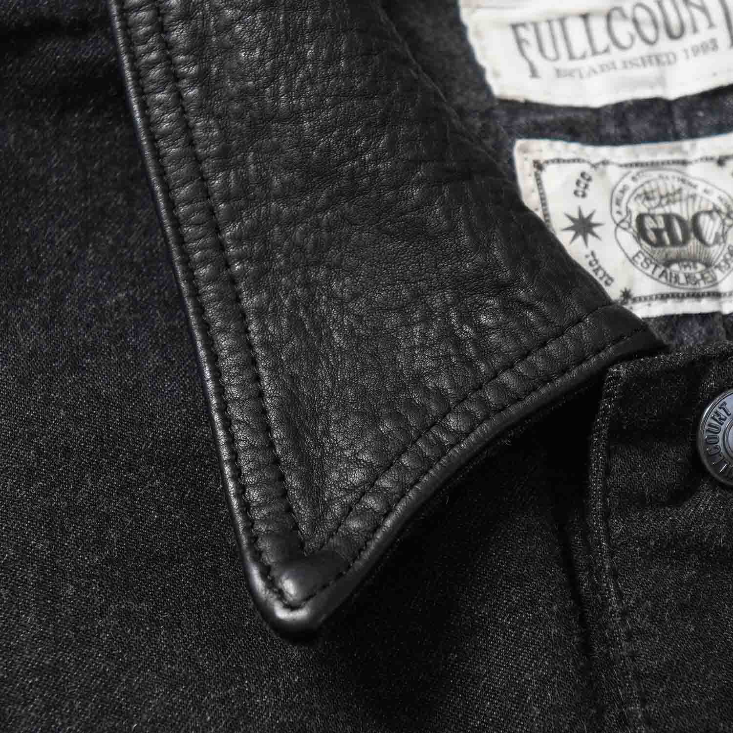 FULLCOUNT �ե륫����� ���㥱�å� ��Leather Collar Denim Chore Jacket" GFC2001
