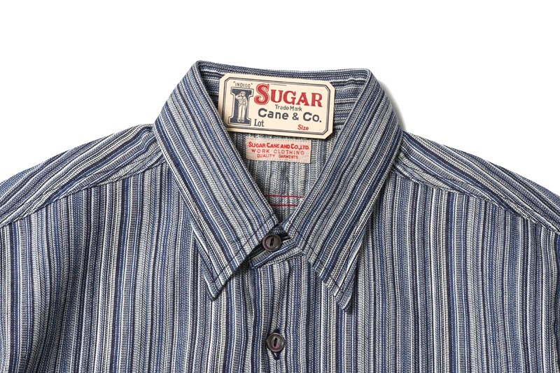 SUGAR CANE ���奬�������� Ĺµ ����� "FICTION ROMANCE 5.5oz. INDIGO STRIPE WORK SHIRT" SC29396