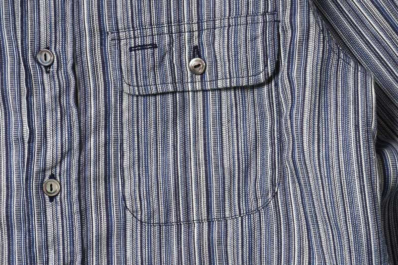 SUGAR CANE ���奬�������� Ĺµ ����� "FICTION ROMANCE 5.5oz. INDIGO STRIPE WORK SHIRT" SC29396