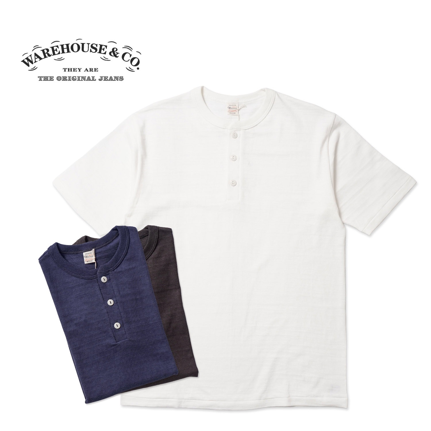 WAREHOUSE �������ϥ��� Ⱦµ T����� Lot 4601 "�إ�꡼�ͥå�T" 4601-HENLEY(26SS)