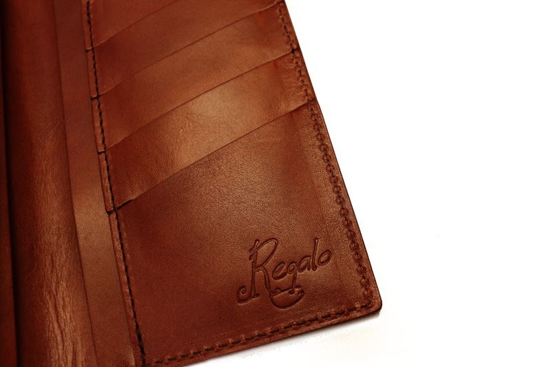 Regalo �쥬����  ������å� "SLIM LONG WALLET WITHOUT COIN PURSE"  BROWN  WL-02-BR