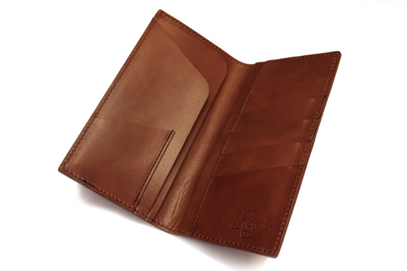 Regalo �쥬����  ������å� "SLIM LONG WALLET WITHOUT COIN PURSE"  BROWN  WL-02-BR