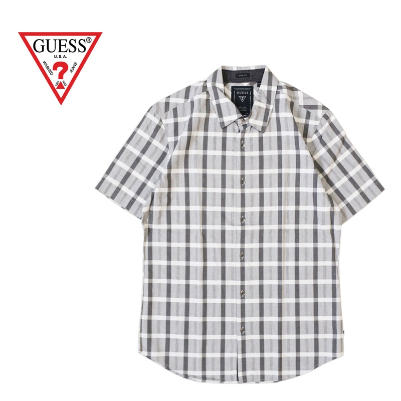 �ں߸˰��ݥ�����50��OFF��GUESS ���� Ⱦµ ����� "S/S CHECK SHIRT " M62H68W7FS0