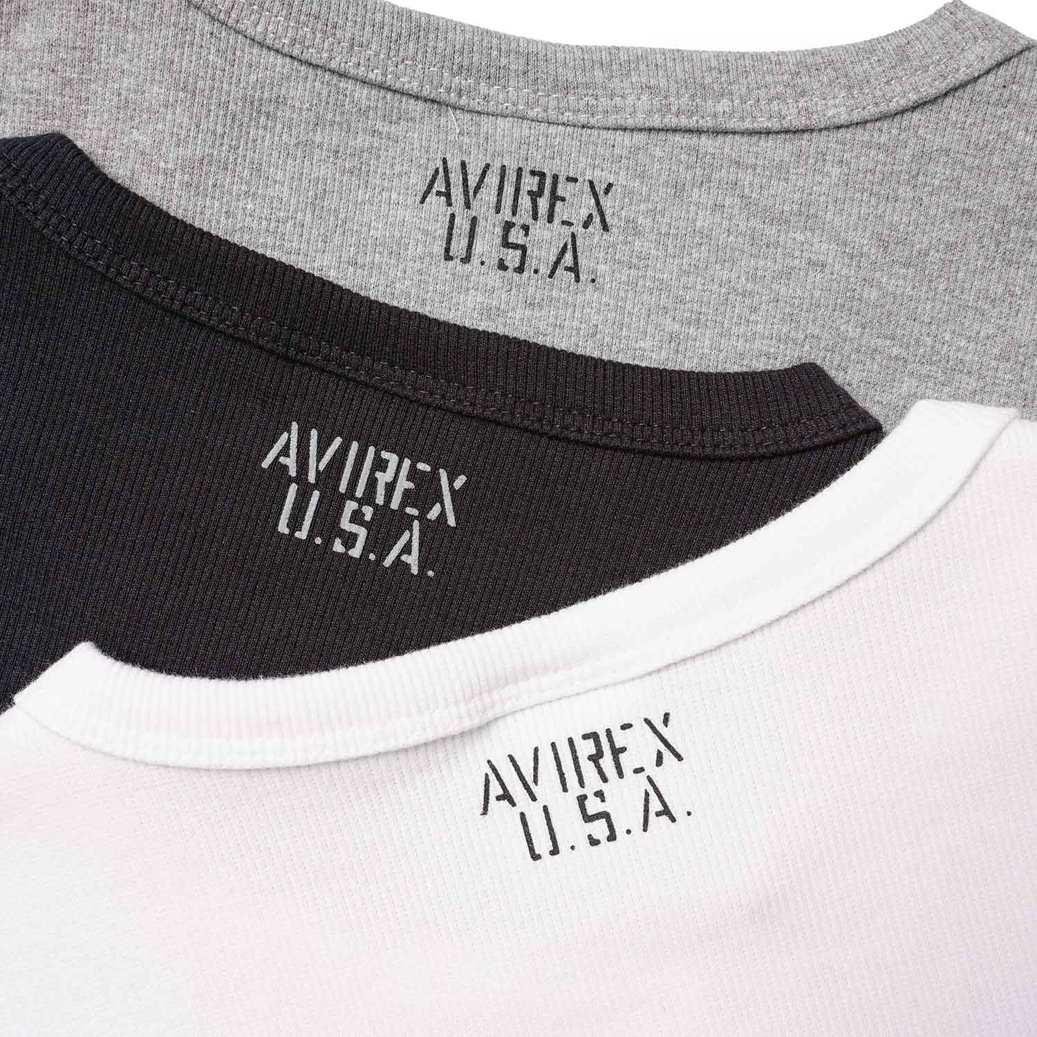 AVIREX ��������å��� Ⱦµ T����� "S/S CREW NECK RIB T-SHIRT" AVI6143502
