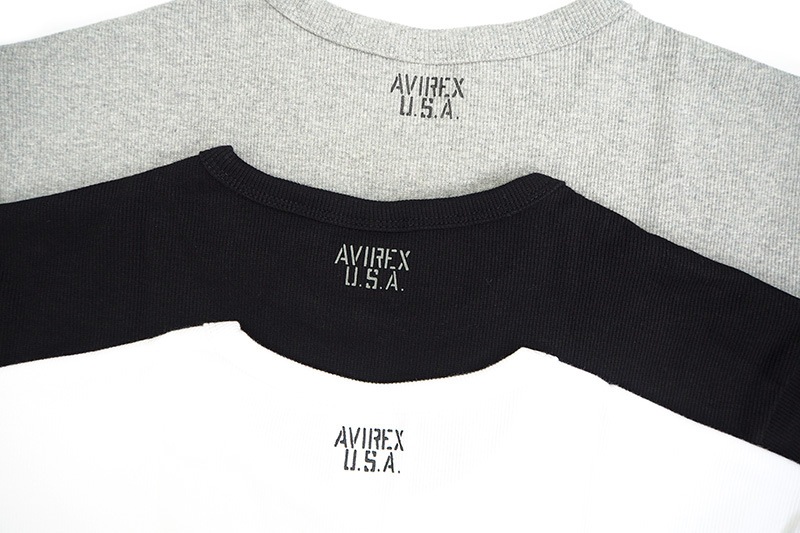 AVIREX å Ⱦµ T "S/S CREW NECK RIB T-SHIRT" AVI6143502