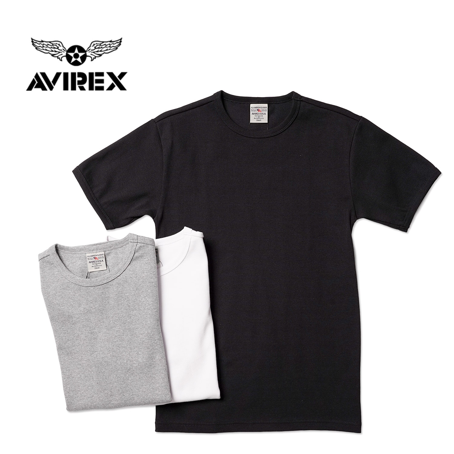 AVIREX ��������å��� Ⱦµ T����� "S/S CREW NECK RIB T-SHIRT" AVI6143502