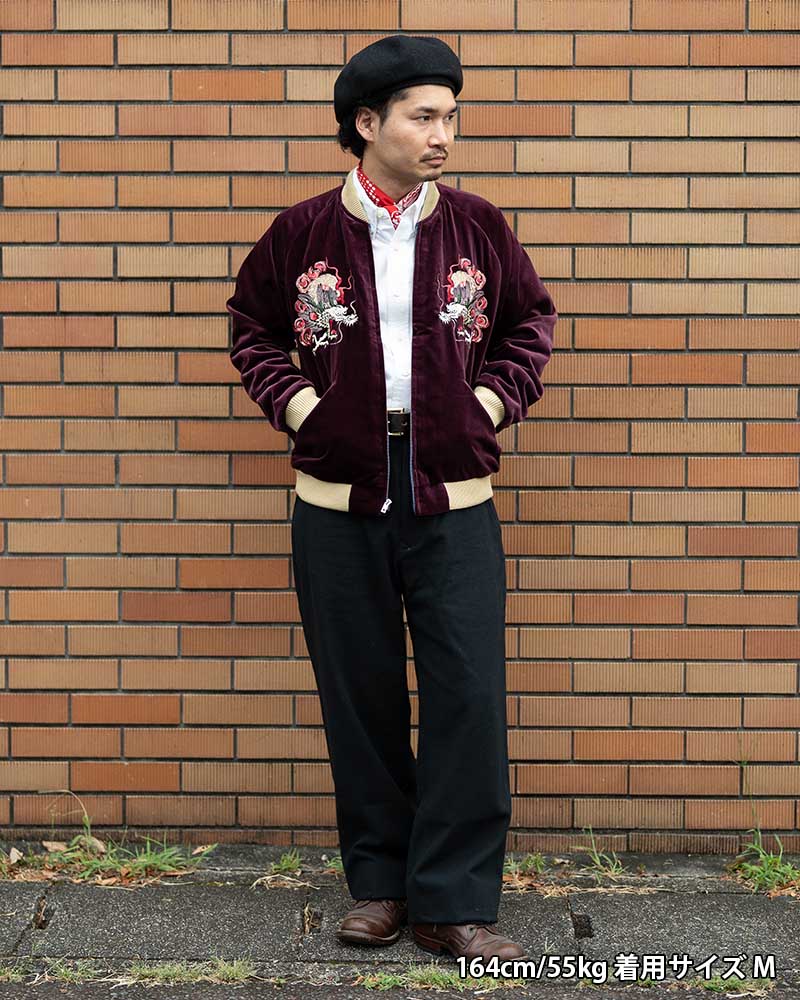 TAILOR TOYO ơ顼ΡMid 1950s Style Velveteen Souvenir JacketGOLD DRAGON  JAPAN MAPɡTT15623RG