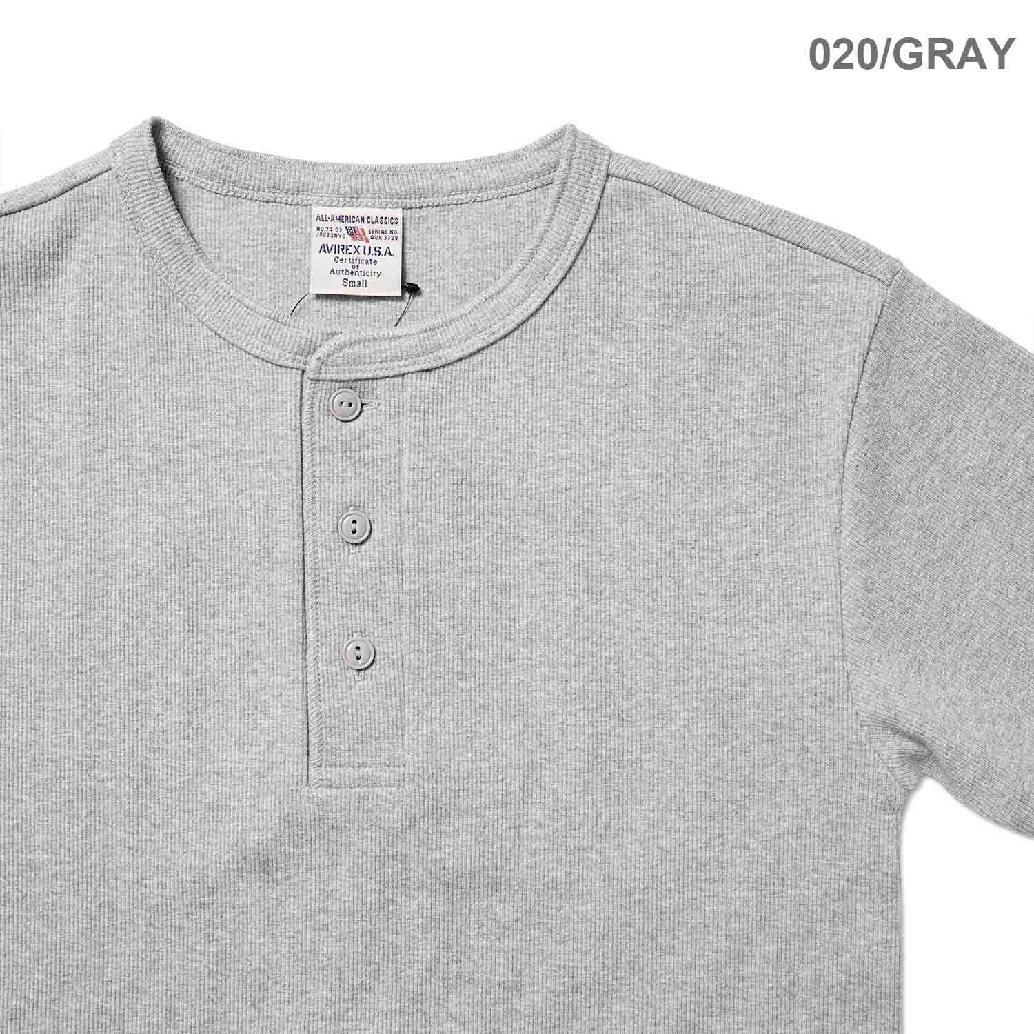 AVIREX ��������å��� Ⱦµ T����� "S/S HENLEY NECK T-SHIRT" AVI6143504