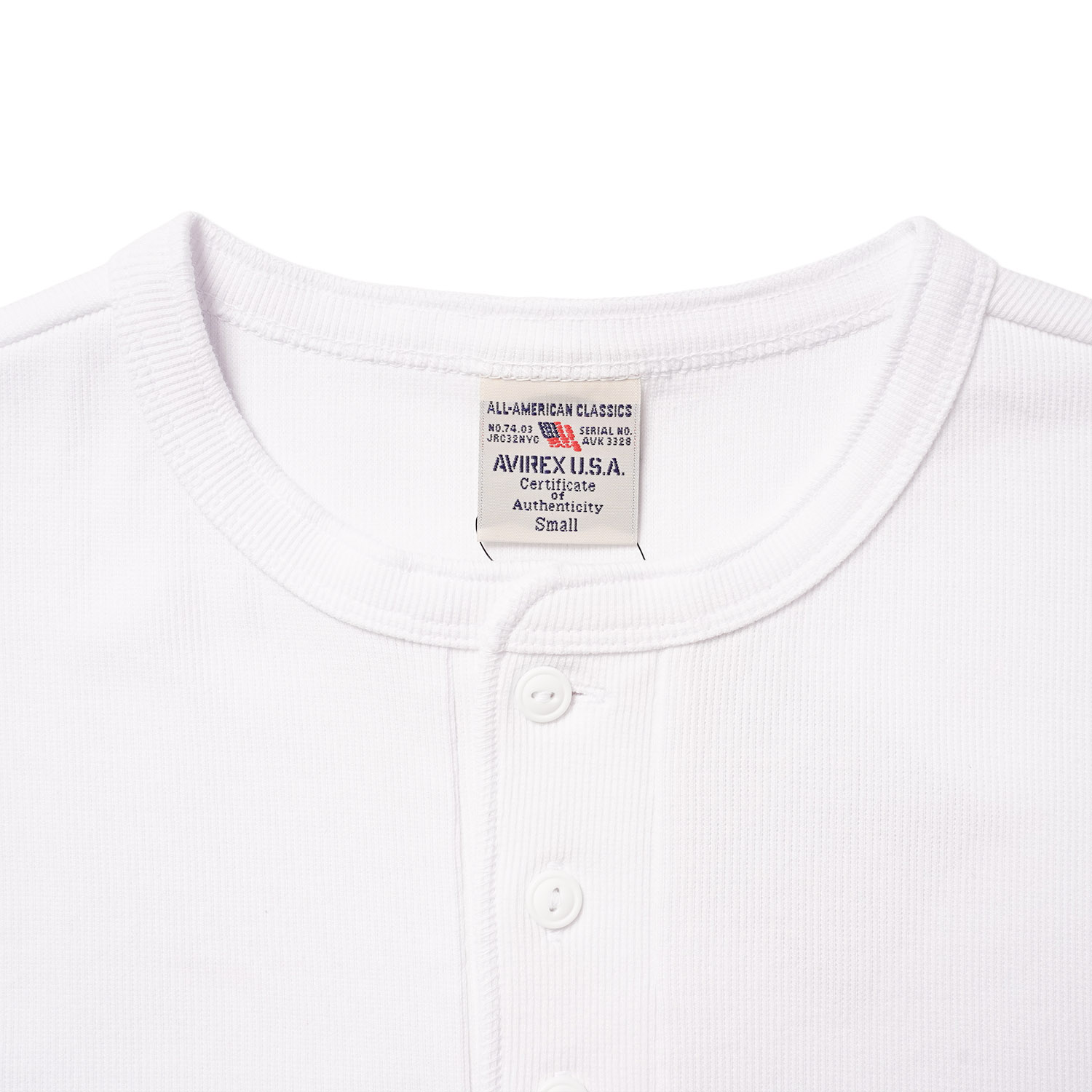 AVIREX ��������å��� Ⱦµ T����� "S/S HENLEY NECK T-SHIRT" AVI6143504