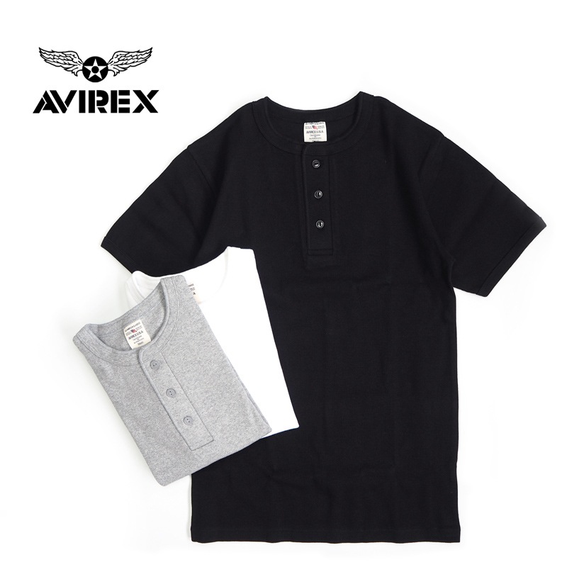 AVIREX å Ⱦµ T "S/S HENLEY NECK T-SHIRT" AVI6143504