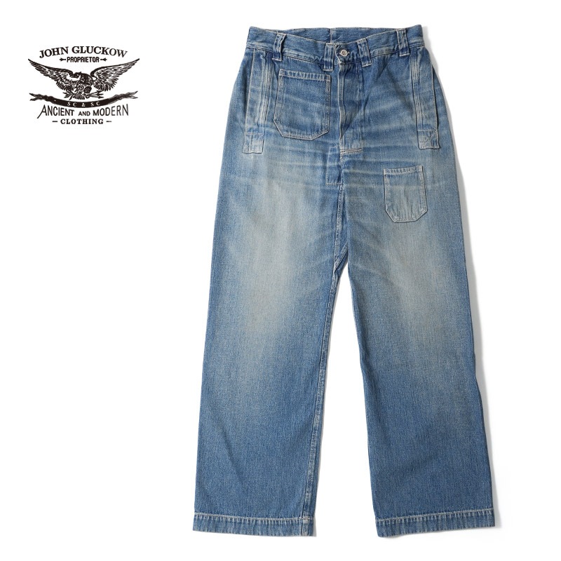 JOHN GLUCKOW ����󥰥�å��� �ѥ�� Lot JG-01 "1910s Netmaker's Trousers"��USED WASH(ø)��JG-01-UWL