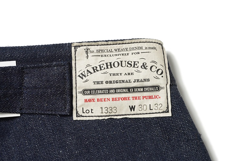 �ڥ�󥦥��å����WAREHOUSE �������ϥ��� �ǥ˥� �ѥ��   Lot.1333  "1910��1915 No.3 WAIST OVERALLS"  1333(24S)-OW