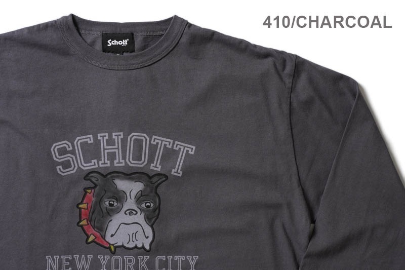 Schott ����å� Ĺµ�ԥ���� "COLOR FLOCKY BULLDOG LS T-SHIRT" 782-4230013
