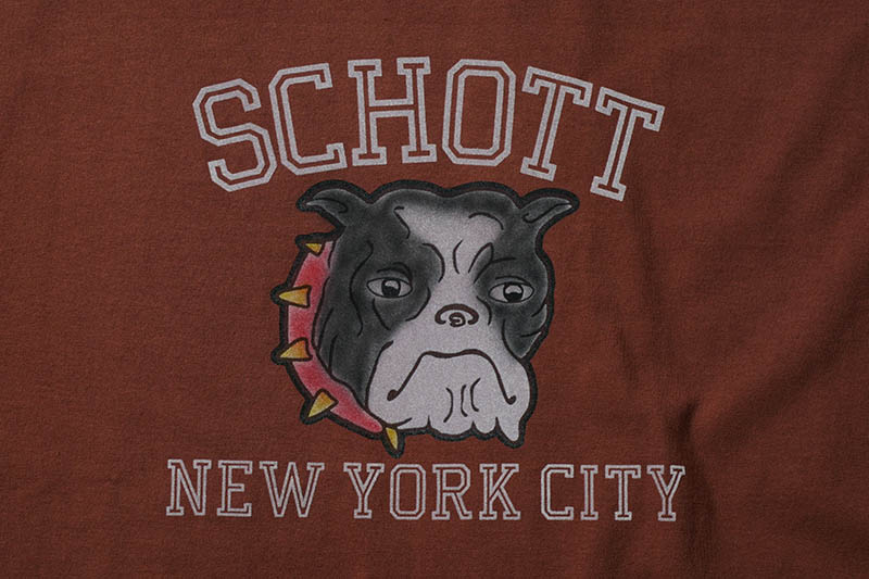 Schott ����å� Ĺµ�ԥ���� "COLOR FLOCKY BULLDOG LS T-SHIRT" 782-4230013