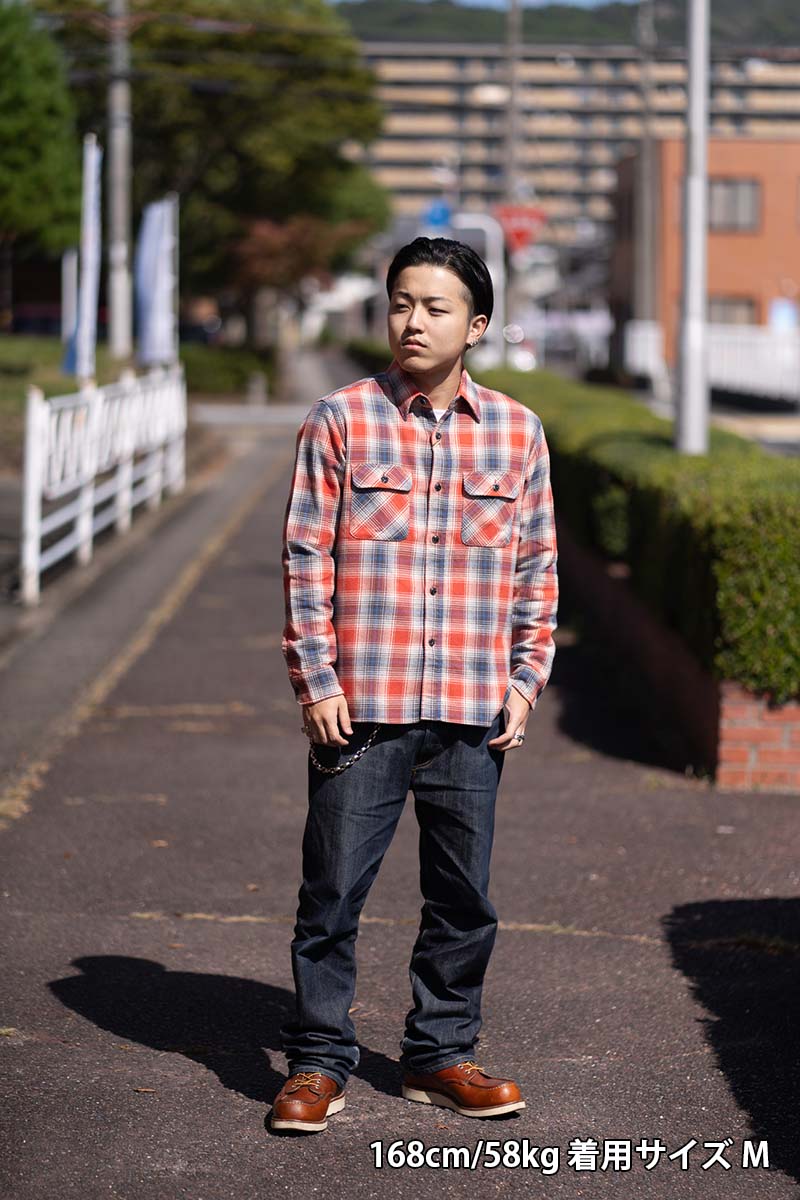 SUGAR CANE 奬 Ĺµ  "FICTION ROMANCE TWILL CHECK WORK SHIRTS"  SC29365