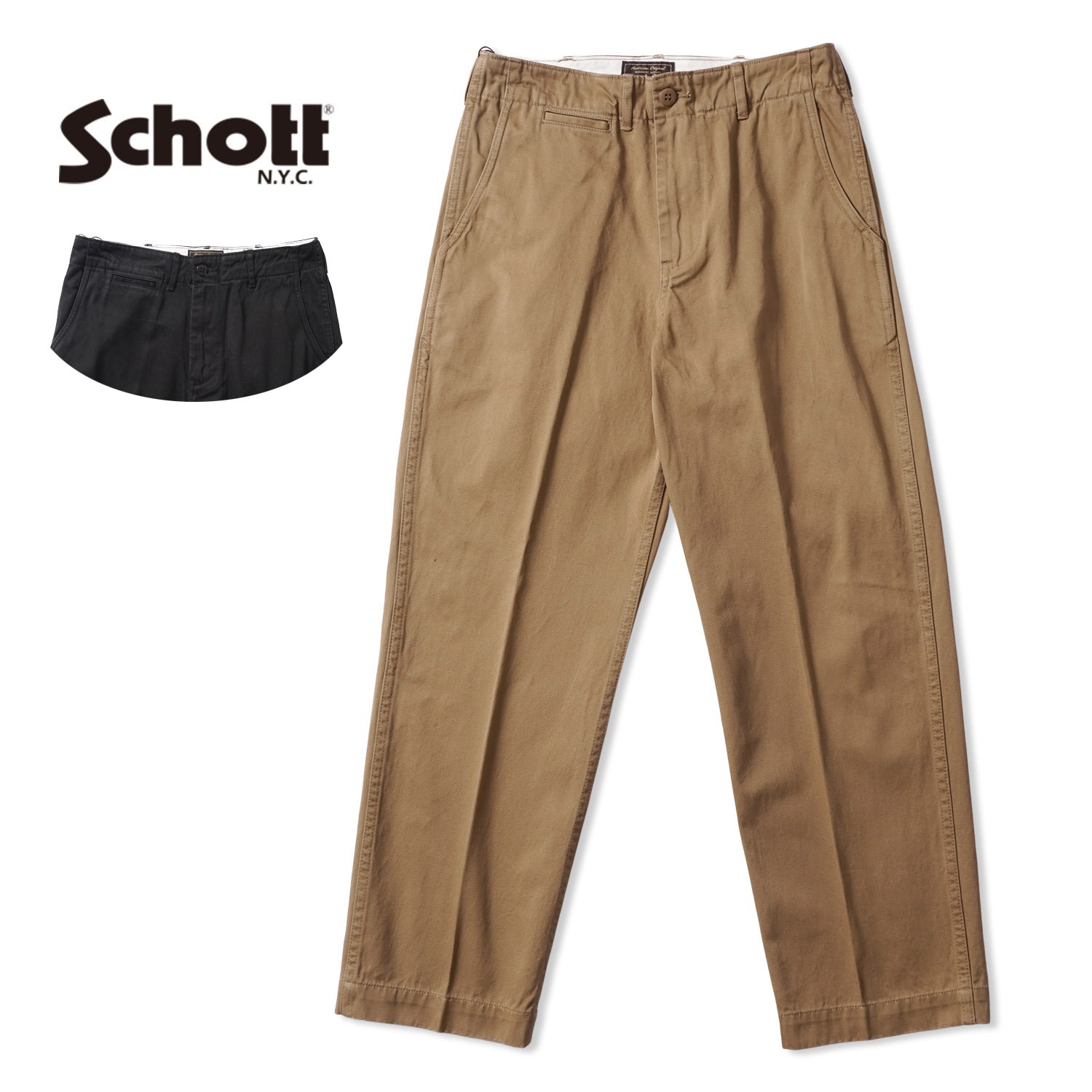 Schott ショット 総柄イージーパンツ ベージュ M 782-4110007
