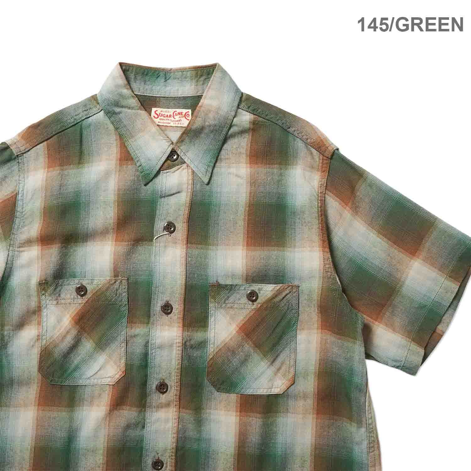 SUGAR CANE ���奬�������� Ⱦµ����� ��RAYON TWILL CHECK WORK SHIRT�� SC39726