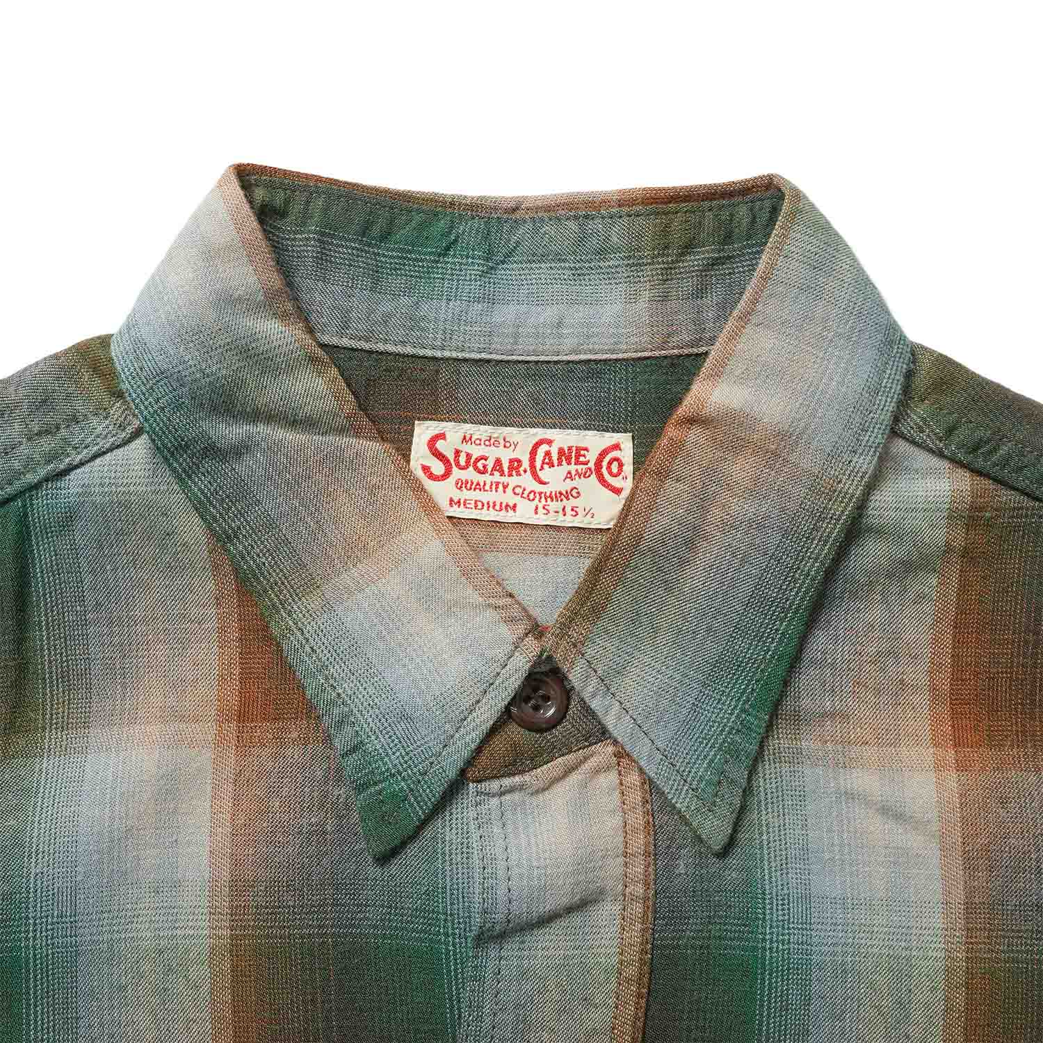 SUGAR CANE ���奬�������� Ⱦµ����� ��RAYON TWILL CHECK WORK SHIRT�� SC39726