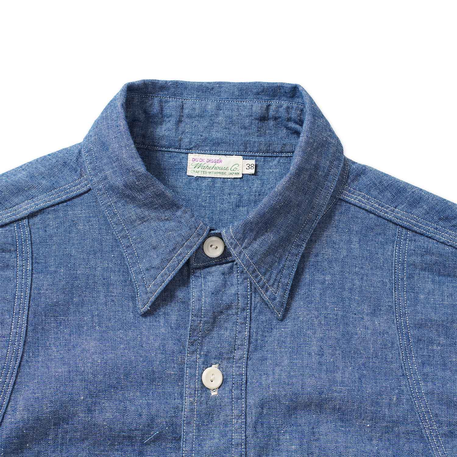 WAREHOUSE �������ϥ��� Ĺµ ����� Lot 3064  ��VENTILATION TRIPLE STITCH CHAMBRAY SHIRTS��  3064(25AW)