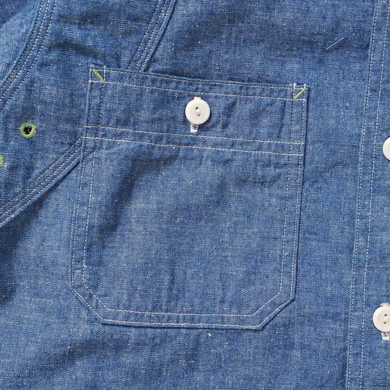 WAREHOUSE �������ϥ��� Ĺµ ����� Lot 3064  ��VENTILATION TRIPLE STITCH CHAMBRAY SHIRTS��  3064(25AW)