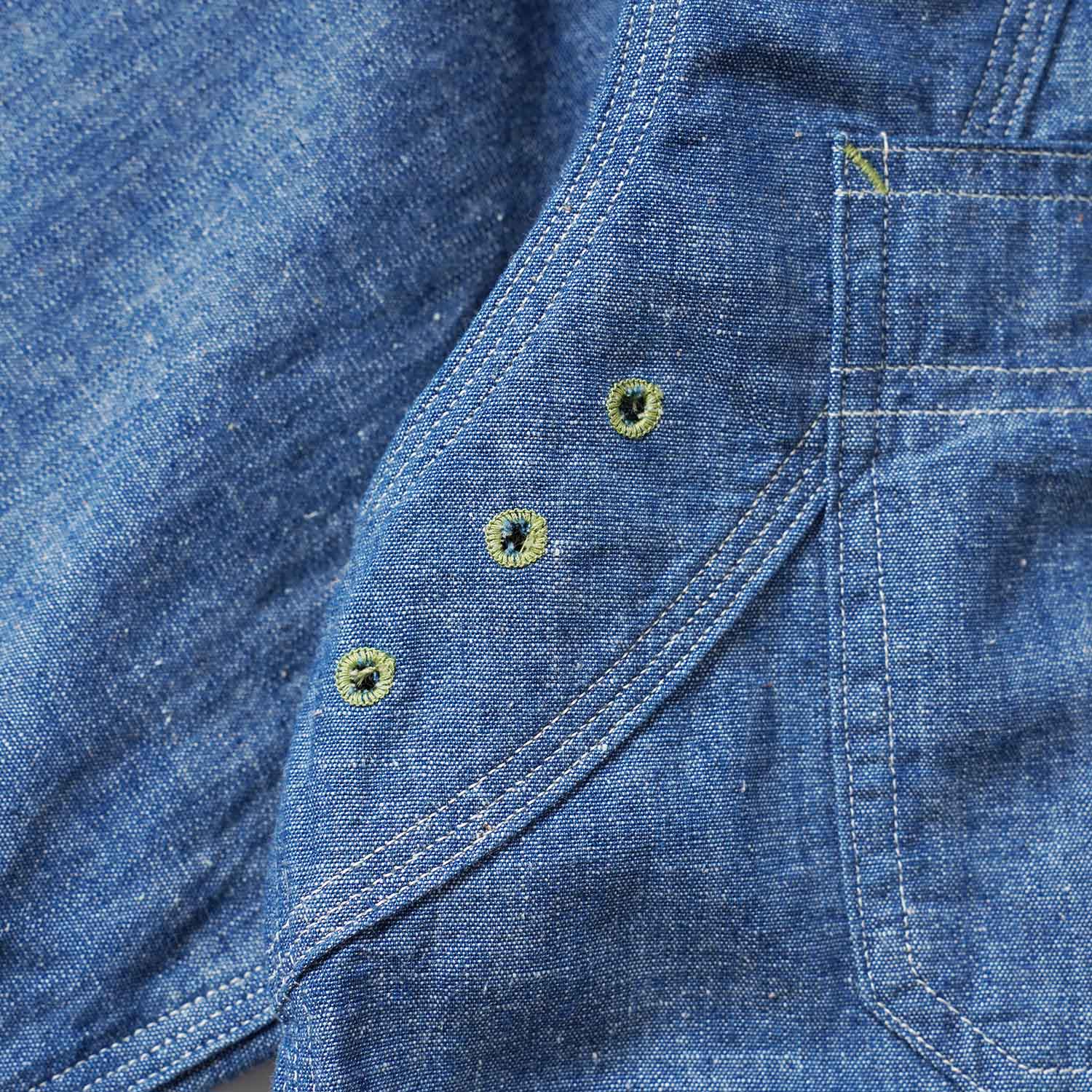 WAREHOUSE �������ϥ��� Ĺµ ����� Lot 3064  ��VENTILATION TRIPLE STITCH CHAMBRAY SHIRTS��  3064(25AW)