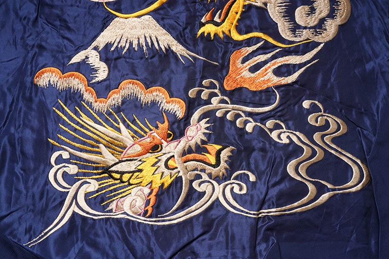 TAILOR TOYO ơ顼ΡMid 1950s Style Acetate Souvenir Jacket  BLACK TIGER  DUELLING DRAGONS  TT15682-105