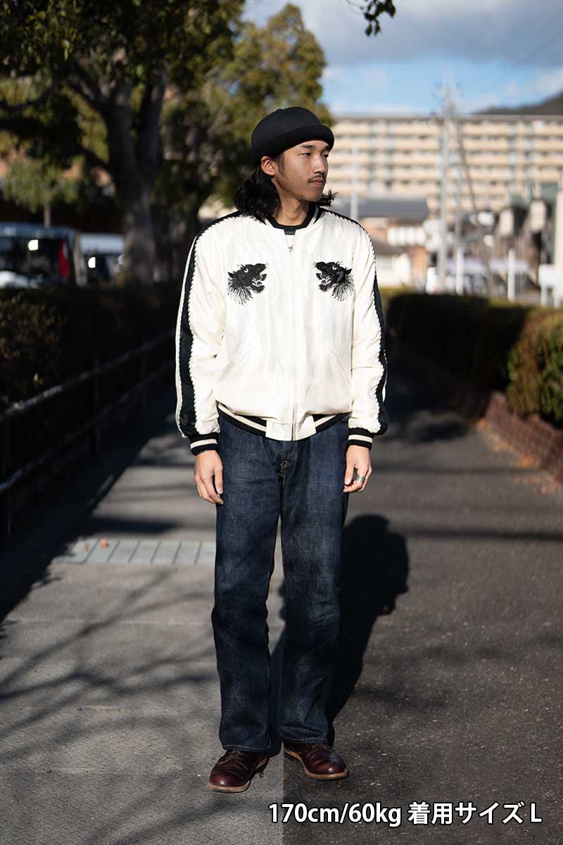 TAILOR TOYO ơ顼ΡMid 1950s Style Acetate Souvenir Jacket  BLACK TIGER  DUELLING DRAGONS  TT15682-105