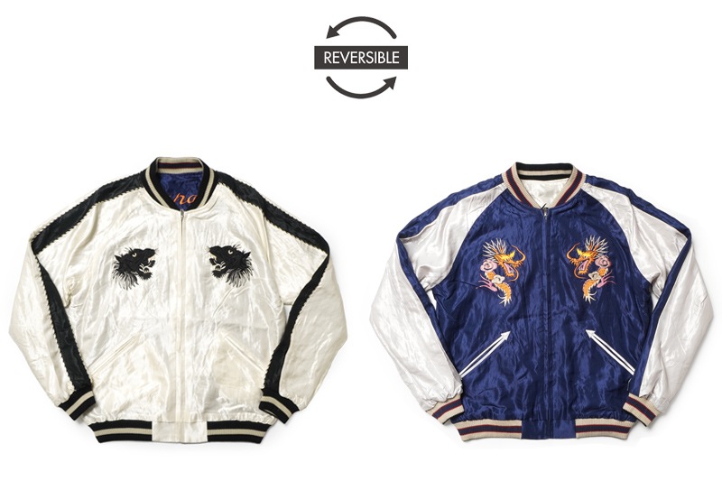 TAILOR TOYO ơ顼ΡMid 1950s Style Acetate Souvenir Jacket  BLACK TIGER  DUELLING DRAGONS  TT15682-105