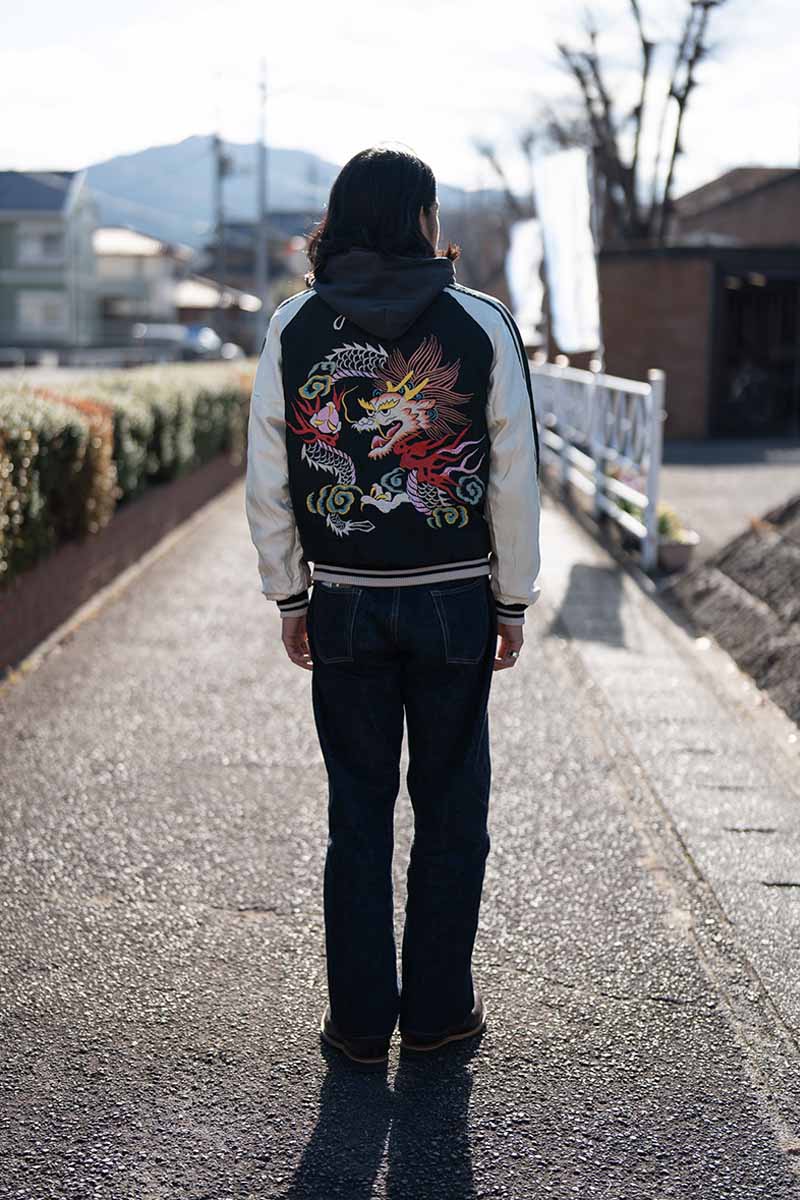 TAILOR TOYO �ơ��顼���Ρ����������Early 1950s Style Acetate Souvenir Jacket   ��WHITE DRAGON�� �� ��EAGLE��  TT15682-119