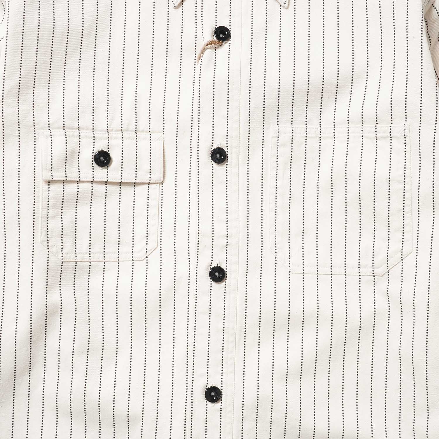 SUGAR CANE ���奬�������� Ĺµ ����� "FICTION ROMANCE 8.5oz. WHITE WABASH STRIPE WORK SHIRT" SC27076
